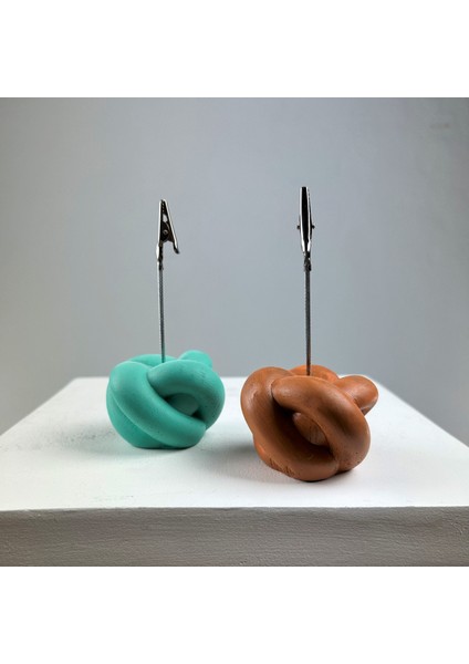 Düğüm Not Tutucu 2'li Set ( Buz Yeşili - Terracota )