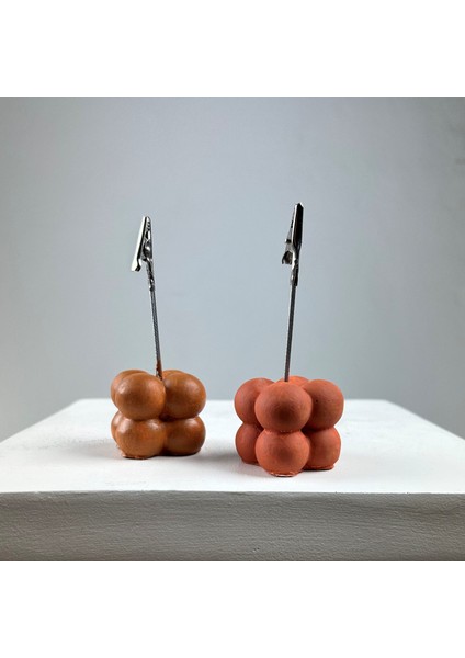 Bubble Not Tutucu 2'li Set ( Terracota - Meşe )