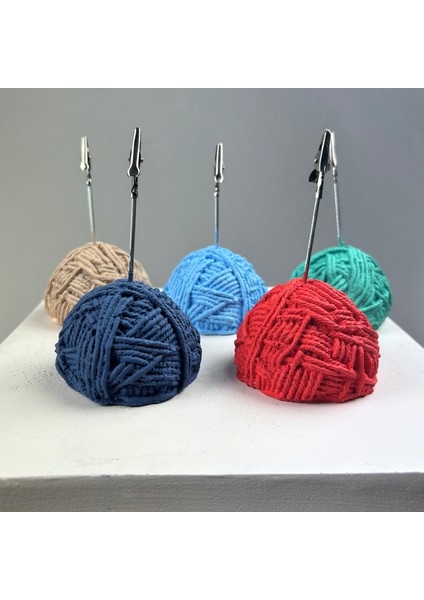 Top Yumak Not Tutucu 5'li Set (Açık Mavi - Mercan - Buz Yeşili - Gri Mavi- Krem )