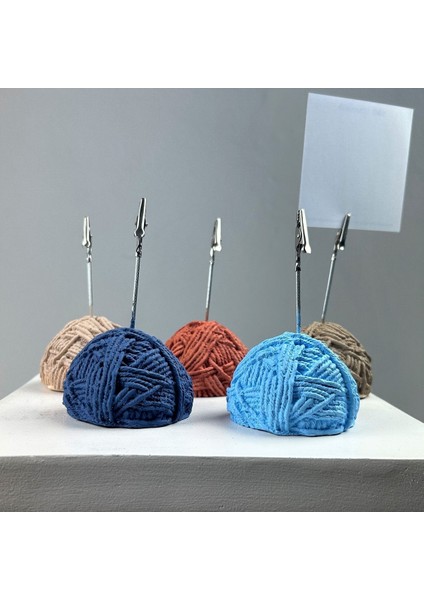 Top Yumak Not Tutucu 5'li Set (Açık Mavi - Krem - Kese Kağıdı - Gri Mavi-Terracota )