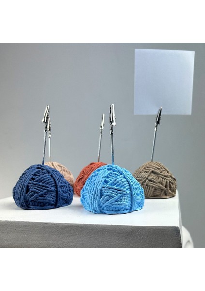 Top Yumak Not Tutucu 5'li Set (Açık Mavi - Krem - Kese Kağıdı - Gri Mavi-Terracota )