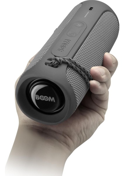 Boom Gri Taşınabilir Ses Bombası Kablosuz Bluetooth Hoparlör Speaker Yüksek Ses Çoklu Bağlantı