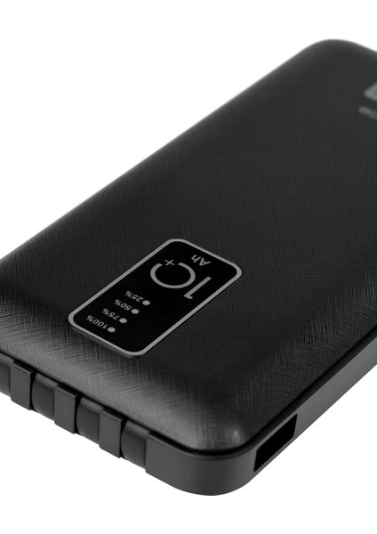 10.000 Mah Kablolu Dijital Göstergeli Gerçek 10.000 Mah Garantili İnce Tasarım TX108 Siyah Powerbank