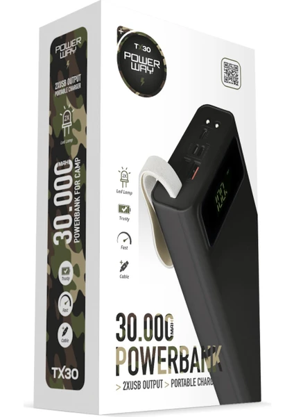 30.000 mAh Powerbank TX30 Dijital Göstergeli