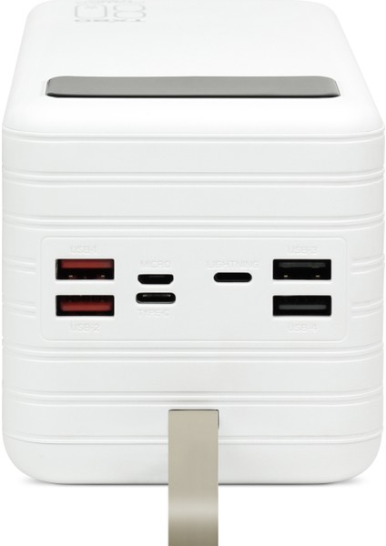 80.000 Mah Kablolu Dijital Göstergeli Gerçek 80.000 Mah Garantili Işıklı Kamp TX80 Beyaz Powerbank