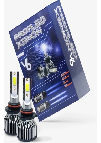 Hb3 9005 LED Xenon Şimşek Etkili Beyaz Renk Soğutma Fanlı Oto Ampul 12.000 Lümen-