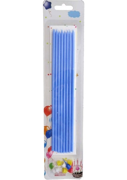 Doğum Günü Pasta Mumu Pastel 20 cm - 8'li Mavi