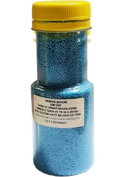 Pasta Süsleme Şekeri - Kaskas Yenilebilir Kum Şeker 100 gr Mavi