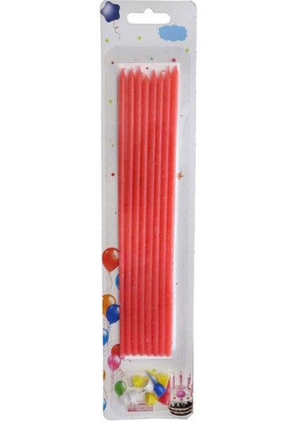 Doğum Günü Pasta Mumu Pastel 15 cm - 10'lu Kırmızı