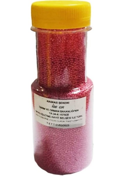 Pasta Süsleme Şekeri - Kaskas Yenilebilir Kum Şeker 100 gr Pembe
