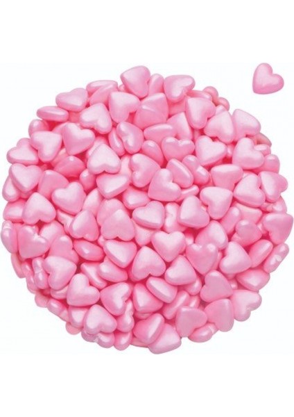 Mini Pembe Kalp Sprinkles Şeker 90 gr