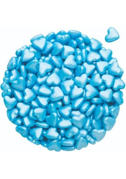 Mini Mavi Kalp Sprinkles Şeker 90 gr