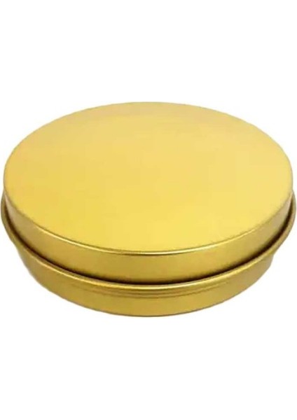 Yuvarlak Teneke Kutu Bal ve Şeker Kutusu 7x2 cm - 12'li Altın