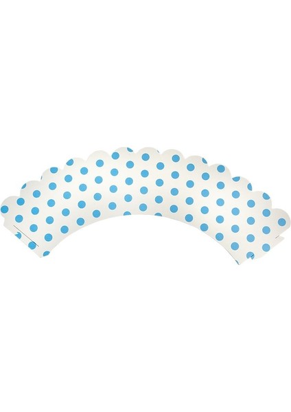 Beyaz Mavi Puantiyeli Muffin Tacı 10 Lu