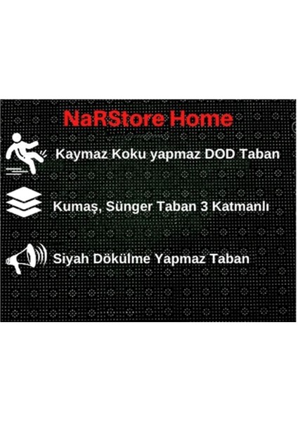 Nar Store Home Kaymaz Taban Kesme Halı Yolluk Smart Embos Gri