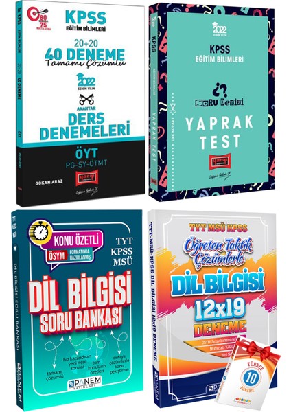 Eğitim Bilimleri Yaprak Test+Eğitim 40 Deneme+Dil Bil Soru B+Dil Bil Deneme+Türkçe 10 Deneme