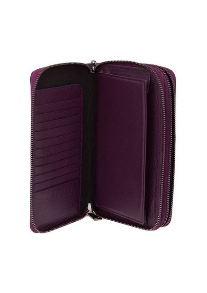 Mor Rölax Deri Unisex Portföy & Clutch Çanta Ar P-715