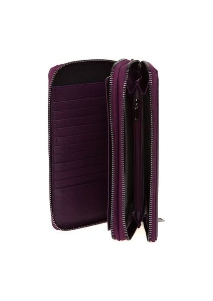 Mor Rölax Deri Unisex Portföy & Clutch Çanta Ar P-715