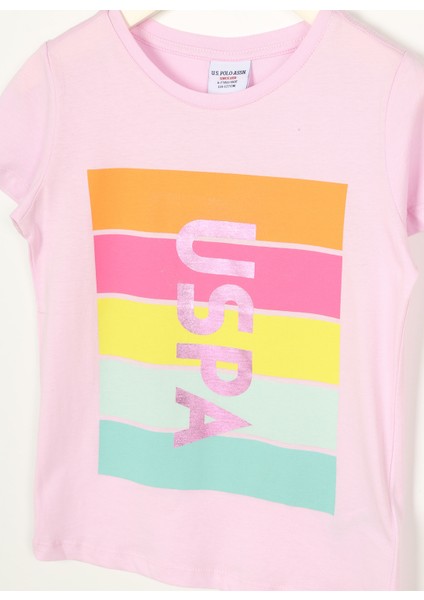 Baskılı Pembe Kız Çocuk T-Shirt Paser modelleri