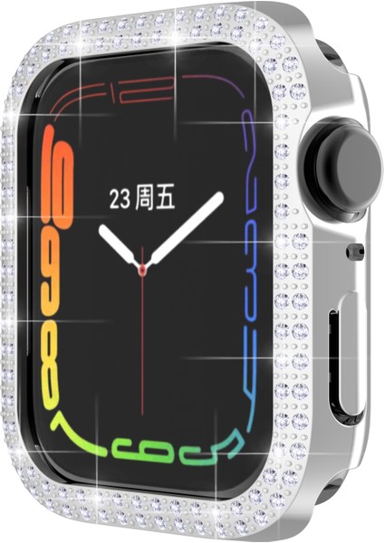Çift Sıra Elmas Pc Apple Watch Serisi 7 45 mm. (Gümüş) (Yurt Dışından)