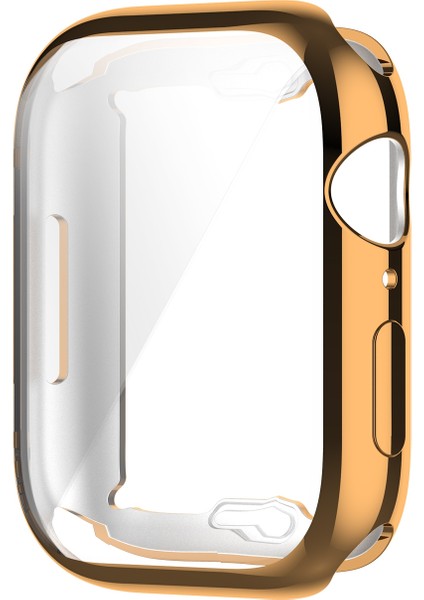 Darbeye Dayanıklı Tpu Apple Watch Serisi 7 41 mm. İçin Koruyucu Film ile Tam Koruyucu Kabuk (Gül Altın) (Yurt Dışından)