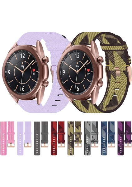 Samsung Galaxy Saat 3 İçin 41 mm. 20 mm. Naylon Dokuma Saat Bandı - Pembe (Yurt Dışından)