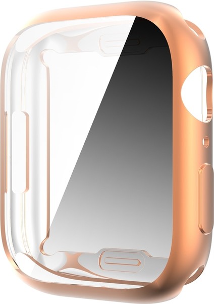 Darbeye Dayanıklı Tpu Herşey Dahil Elektrolizle Koruyucu Kılıf Apple Watch Series 7 45 mm. (Gül Altın) (Yurt Dışından)
