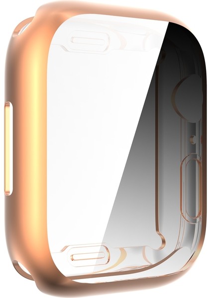 Darbeye Dayanıklı Tpu Herşey Dahil Elektrolizle Koruyucu Kılıf Apple Watch Series 7 45 mm. (Gül Altın) (Yurt Dışından)