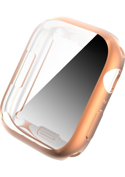 Darbeye Dayanıklı Tpu Herşey Dahil Elektrolizle Koruyucu Kılıf Apple Watch Series 7 45 mm. (Gül Altın) (Yurt Dışından)