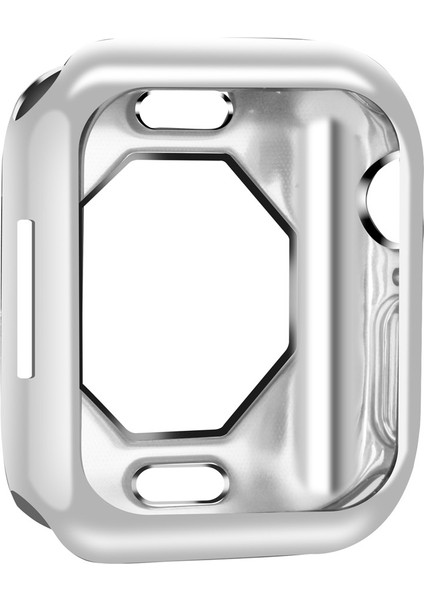 Darbeye Dayanıklı Tpu Elektrolizle Koruyucu Kılıf Apple Watch Series 7 45 mm. (Gümüş) (Yurt Dışından)