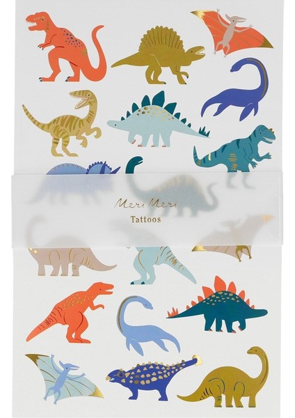 - Dinosaurs Tattoo Sheets - Dinozor Geçici Dövmeleri - 2'li