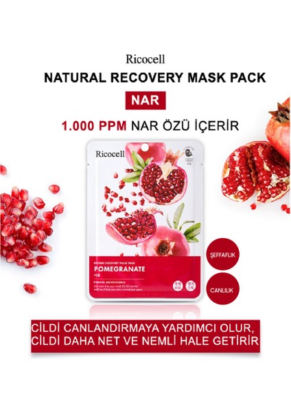 Kuru Ciltler Için Nar Özlü Nemlendirici Maske