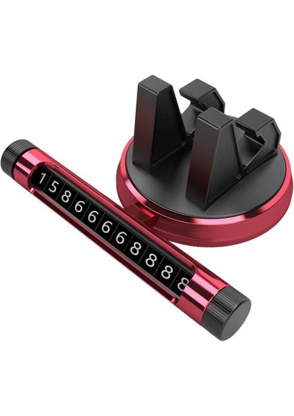 Çok Fonksiyonlu Araba Gösterge Paneli Cep Telefonu Tutucu Geçici Park Kartı (Kırmızı) (Yurt Dışından)