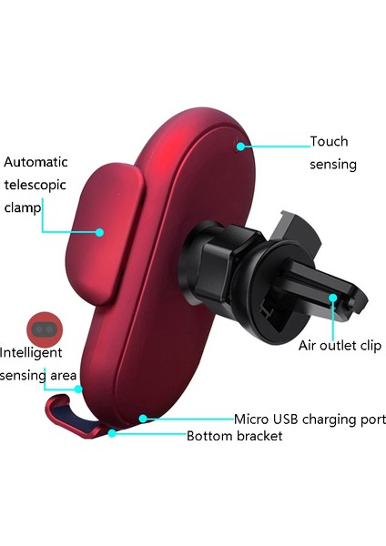 Araba Tutucu Cep Telefonu Kablosuz Şarj Cihazı Mavi (Vantuz Braketi Ile) (Yurt Dışından) fırsatları