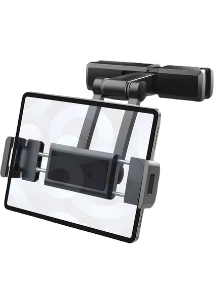 Pb-48 Araba Post-Sıra Geri Yastık Cep Telefonu Tutucu Arka Koltuk Düz Teleskopik Braketi (Siyah) (Yurt Dışından)