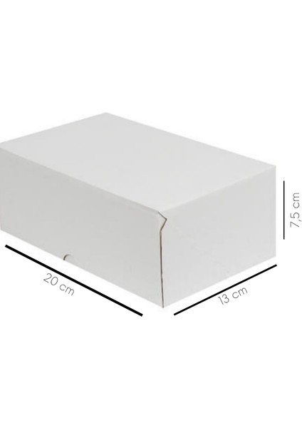 20x13x7,5 cm Beyaz E-Ticaret Kutusu Yapıştırma Kutu 4 Nokta 10 Adet modelleri