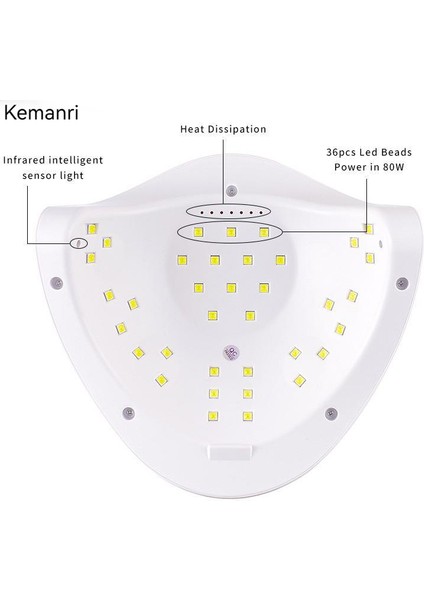80W Yüksek Güç Lambası Tırnak Hızlı Kuruyan Işık Terapi Makinesi (Yurt Dışından)