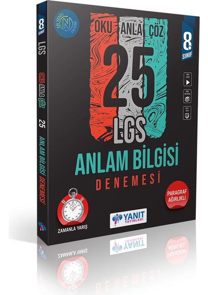 Yanıt Yayınları  LGS 8.Sınıf Anlam Bilgisi 25 Denemesi