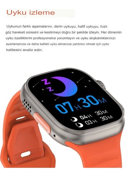 Ignazio Akıllı Saat Watch 8 Ultra Akıllı Saat Dt8 Ultra 49MM / Vidalı / Çift Kayış / Birinci Sınıf