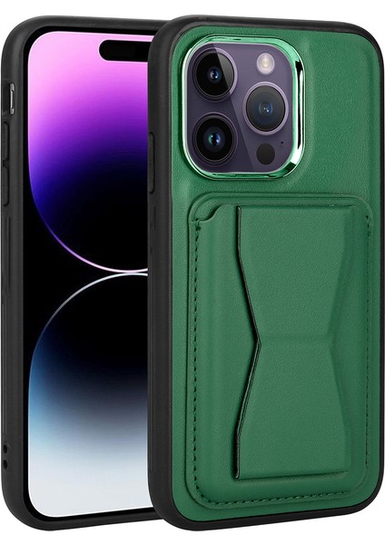 iPhone 12 Pro Max Standlı Kılıf Destekli Ayrılabilir Kart Tutuculu Kılıf Pu Orijinal Deri Cardsafe