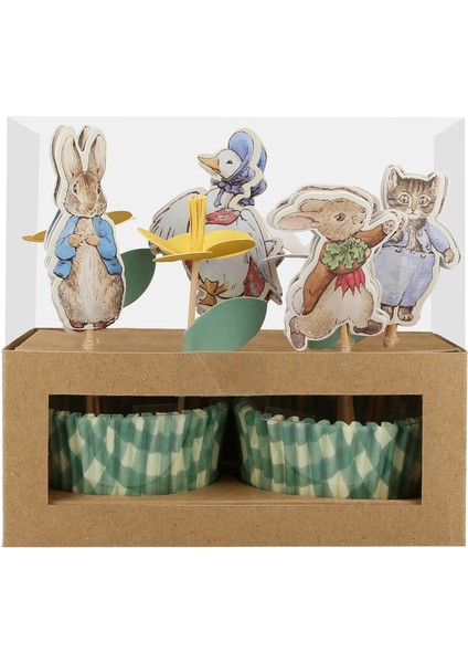 Meri Meri - Peter Rabbit In The Garden Cupcake Kit - Peter Rabbit Bahçede Cupcake Kiti - 24'lü