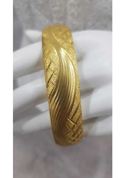 24 Ayar Altın Kaplama 15 mm Sonsuzluk Bilezik modelleri