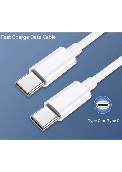 Type-C To Type-C Kablosu Xiaomi Redmi Realme Samsung Uyumlu MacBook Pro iPad Pro Tipi C Şarj Kablosu