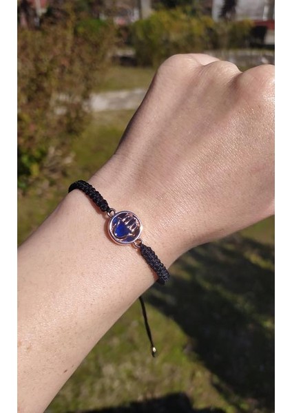 Bileklik El Figür Mavi Taşlı Rose Gold Makrome Ayarlanabilir Ip Bileklik Bijuteri Takı Bilezik fiyatları