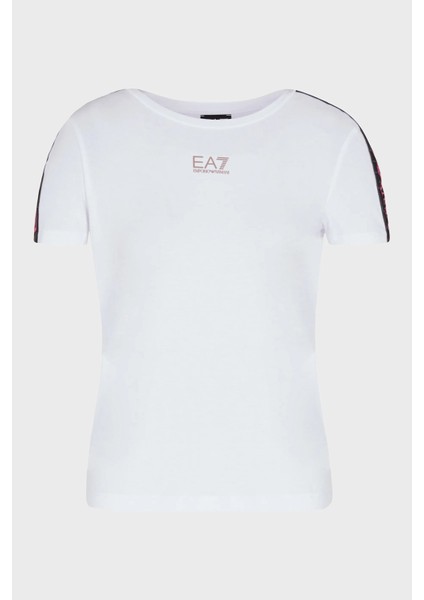 Logolu Slim Fit Bisiklet Yaka T Shirt Bayan T Shirt 3RTT02 Tjkuz 1100 modelleri