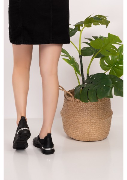 Siyah Aynalı Streç Ortopedik Spor Ayakkabı fırsatları