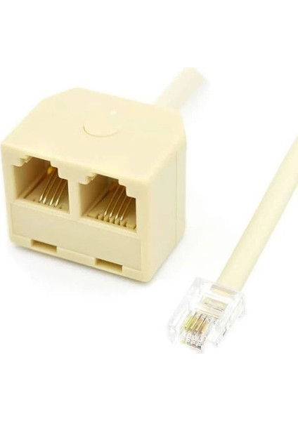 RJ11 Çift Giriş Telefon Hat Kablosu Çevirici