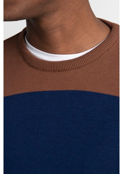 Slim Fit Dar Kesim Bisiklet Yaka Desenli Erkek Kazak - Tudors fırsatları