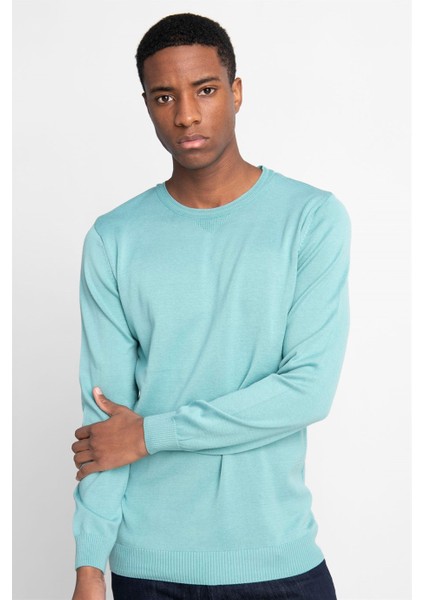 Slim Fit Dar Kesim Bisiklet Yaka Erkek Kazak - Tudors