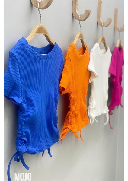 Mojo Kız Çocuk Yandan Bağlamalı Kaşkorse Kısa Kollu Body 3713 Mavi modelleri